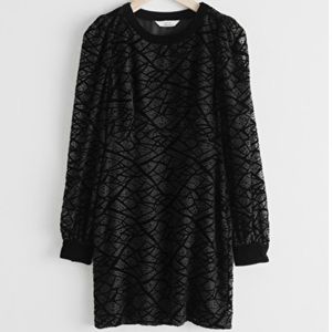 & Other Stories New Velvet mesh mini dress